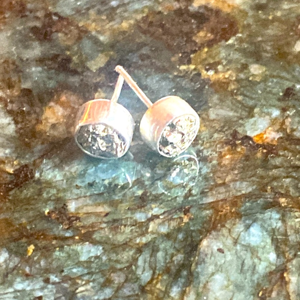 Pyrite stones set in Sterling Silver Stud Earrings🌺